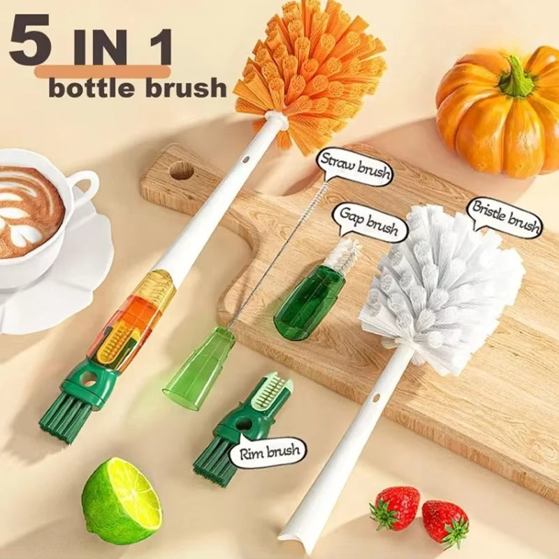 5‑in‑1 Multi‑Function Bottle Cleaning Brush