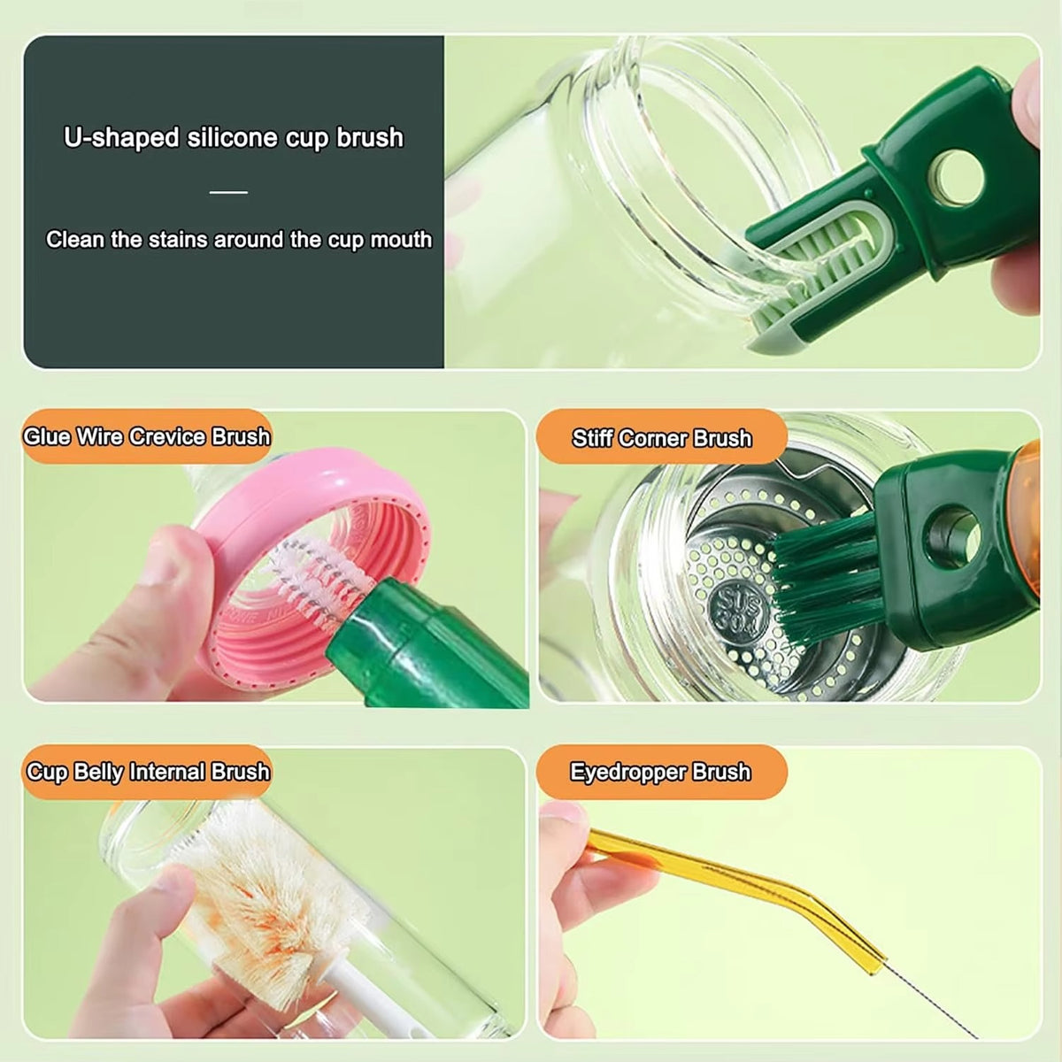 5‑in‑1 Multi‑Function Bottle Cleaning Brush