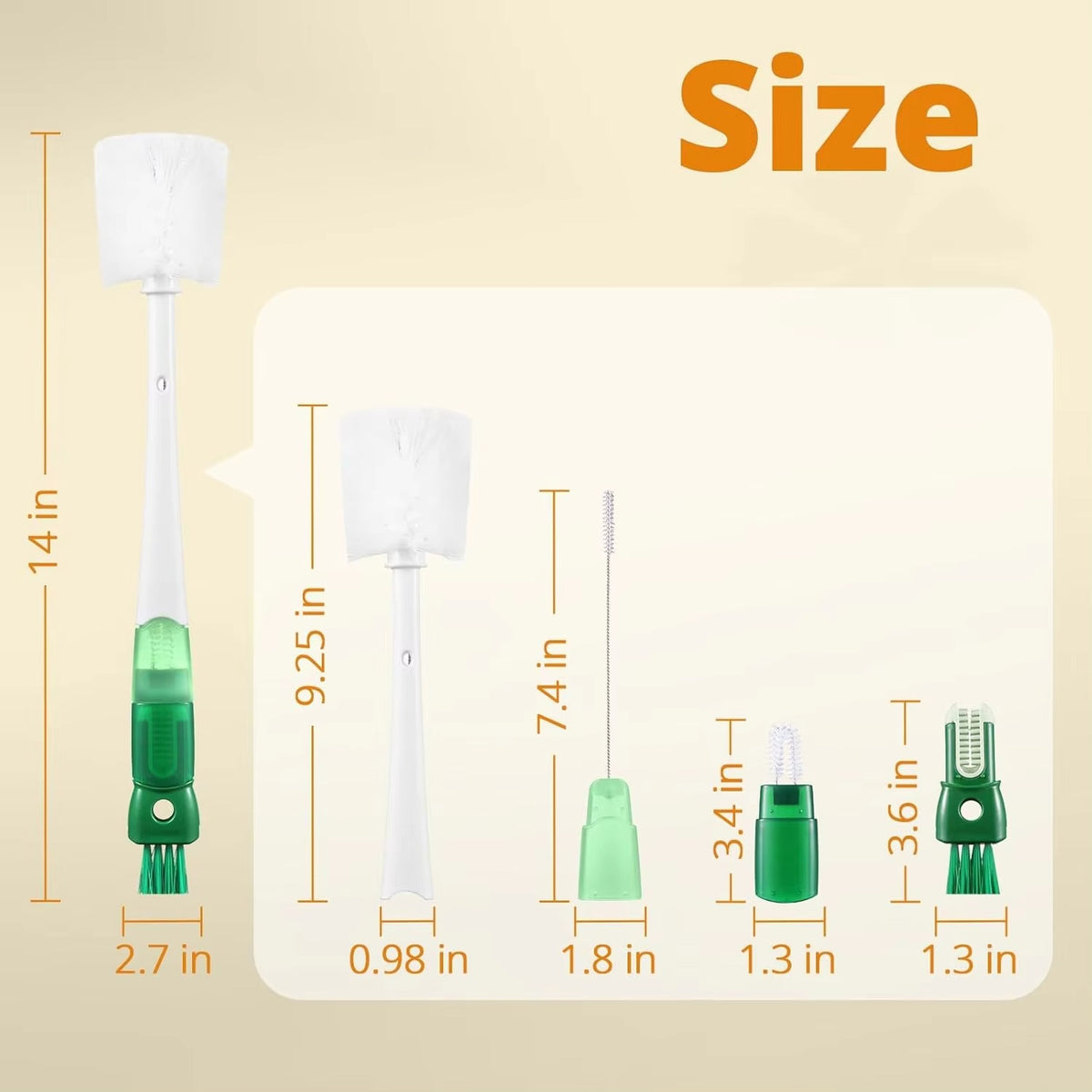 5‑in‑1 Multi‑Function Bottle Cleaning Brush